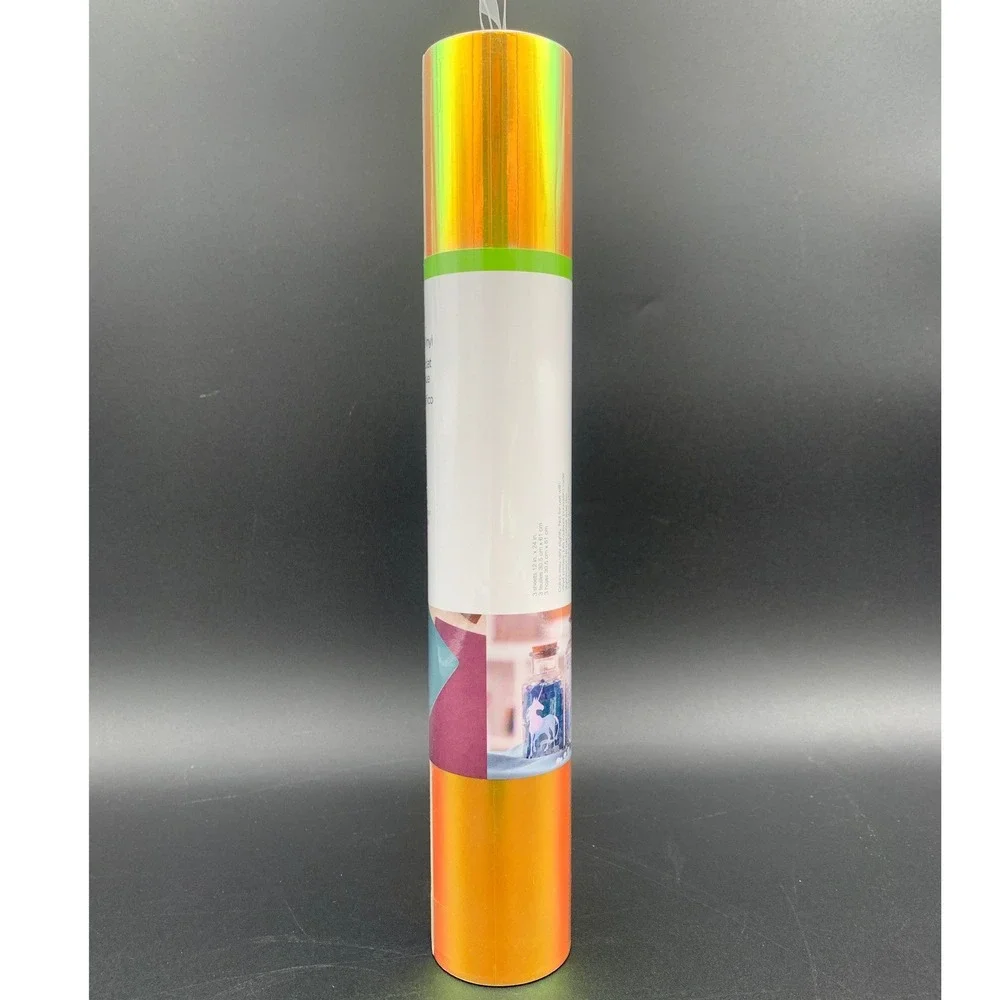 Cricut Holographic Vinyl Horizon Sampler 12x24 3‎ Sheets Iridescent Orange Gold